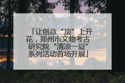 让创意“顶”上开花，郑州市文物考古研究院“清凉一夏”系列活动首场开展