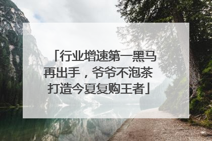 行业增速第一黑马再出手，爷爷不泡茶打造今夏复购王者