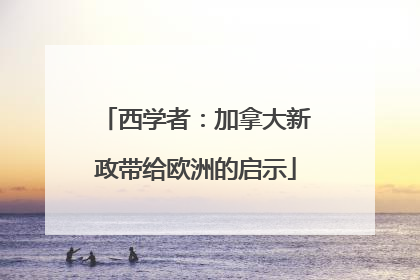 西学者：加拿大新政带给欧洲的启示