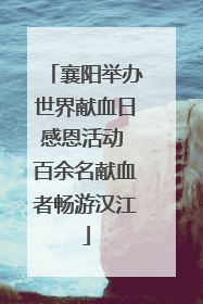 襄阳举办世界献血日感恩活动 百余名献血者畅游汉江
