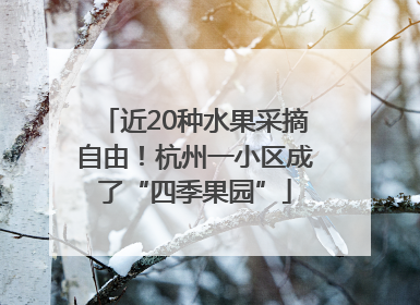 近20种水果采摘自由！杭州一小区成了“四季果园”