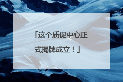 这个质促中心正式揭牌成立!