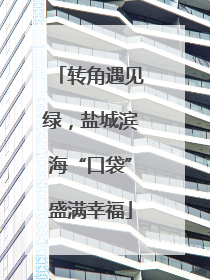 转角遇见绿，盐城滨海“口袋”盛满幸福