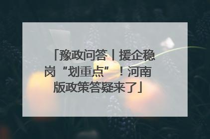 豫政问答丨援企稳岗“划重点”！河南版政策答疑来了
