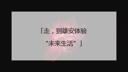 走，到雄安体验“未来生活”