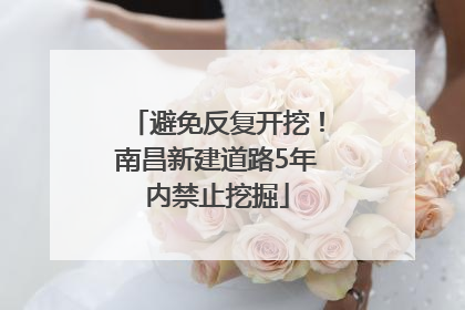 避免反复开挖！南昌新建道路5年内禁止挖掘