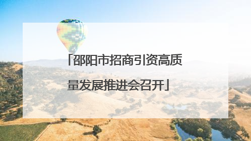 邵阳市招商引资高质量发展推进会召开
