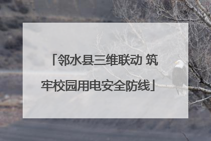 邻水县三维联动 筑牢校园用电安全防线