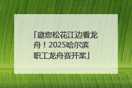 邀您松花江边看龙舟！2025哈尔滨职工龙舟赛开桨