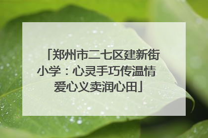 郑州市二七区建新街小学：心灵手巧传温情 爱心义卖润心田