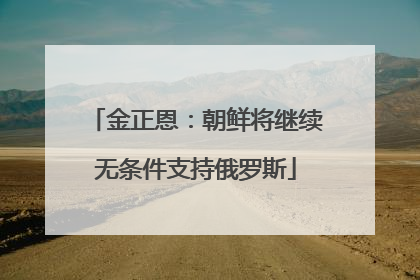 金正恩：朝鲜将继续无条件支持俄罗斯