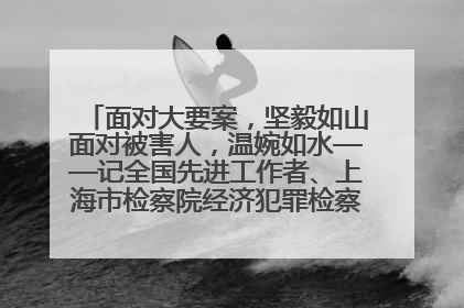 面对大要案，坚毅如山面对被害人，温婉如水——记全国先进工作者、上海市检察院经济犯罪检察部主任马玮玮