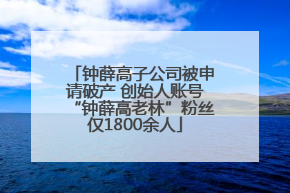 钟薛高子公司被申请破产 创始人账号“钟薛高老林”粉丝仅1800余人