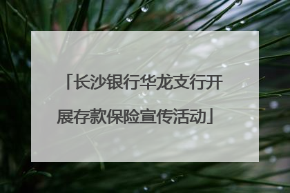 长沙银行华龙支行开展存款保险宣传活动