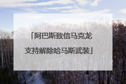 阿巴斯致信马克龙 支持解除哈马斯武装