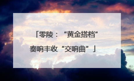 零陵：“黄金搭档”奏响丰收“交响曲”