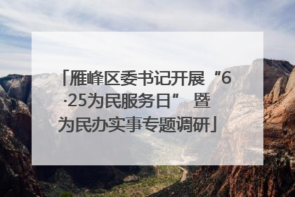 雁峰区委书记开展“6·25为民服务日” 暨为民办实事专题调研
