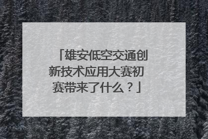 雄安低空交通创新技术应用大赛初赛带来了什么？