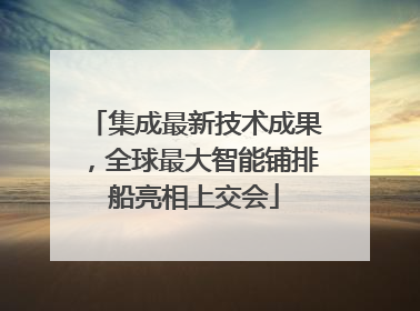 集成最新技术成果，全球最大智能铺排船亮相上交会