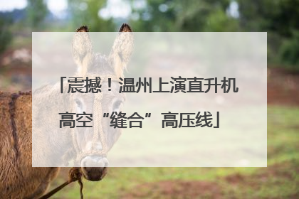 震撼！温州上演直升机高空“缝合”高压线