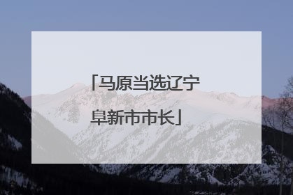 马原当选辽宁阜新市市长