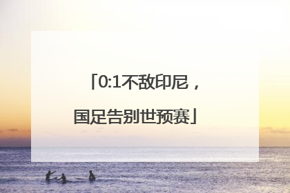 0:1不敌印尼，国足告别世预赛