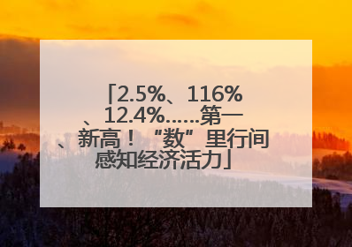 2.5%、116%、12.4%……第一、新高！“数”里行间感知经济活力