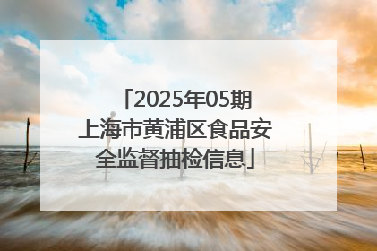 2025年05期上海市黄浦区食品安全监督抽检信息