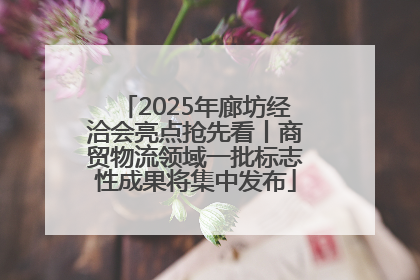 2025年廊坊经洽会亮点抢先看丨商贸物流领域一批标志性成果将集中发布