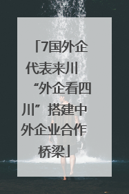 7国外企代表来川 “外企看四川”搭建中外企业合作桥梁