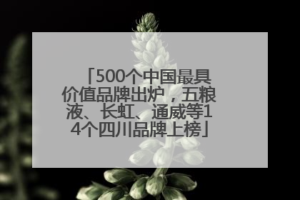 500个中国最具价值品牌出炉，五粮液、长虹、通威等14个四川品牌上榜
